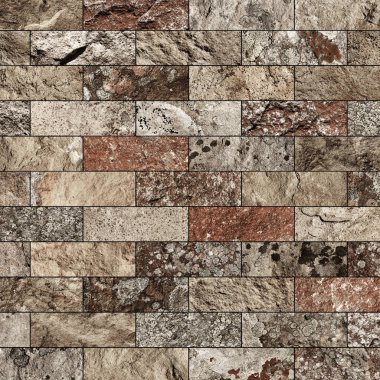 Bir taş doku şeklinde bir desenli seramik karo döşeme parçası.