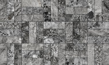 Bir taş doku şeklinde bir desenli seramik karo döşeme parçası.