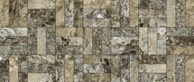 Bir taş doku şeklinde bir desenli seramik karo döşeme parçası.