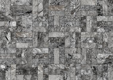 Bir taş doku şeklinde bir desenli seramik karo döşeme parçası.