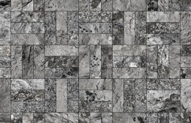 Bir taş doku şeklinde bir desenli seramik karo döşeme parçası.