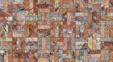 Bir taş doku şeklinde bir desenli seramik karo döşeme parçası.