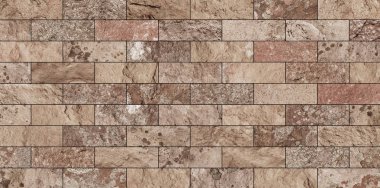 Liken yüzeyi ile dekoratif taştan bir duvar parçası.