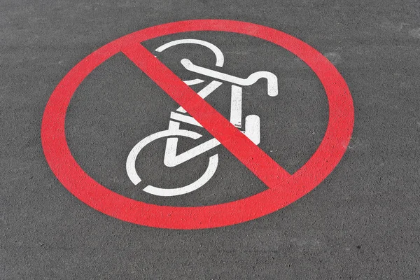 Bicycle Sign Asphalt Road — Zdjęcie stockowe