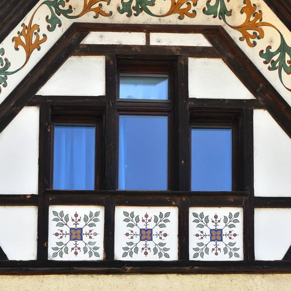 Pencere Eski Bir Bina Constance Konstanz Federal Almanya Cumhuriyeti 2018 — Stok fotoğraf