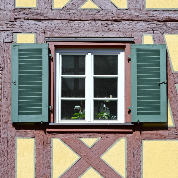Вікно Старому Будинку Віконницями Констанція Констанца Німеччини 2018 — стокове фото