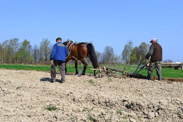 Kalush Ucraina Settembre 2017 Messa Riposo Campo Parte Aratro Manuale — Foto Stock