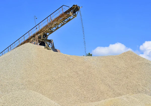 A pile of washed river gravel