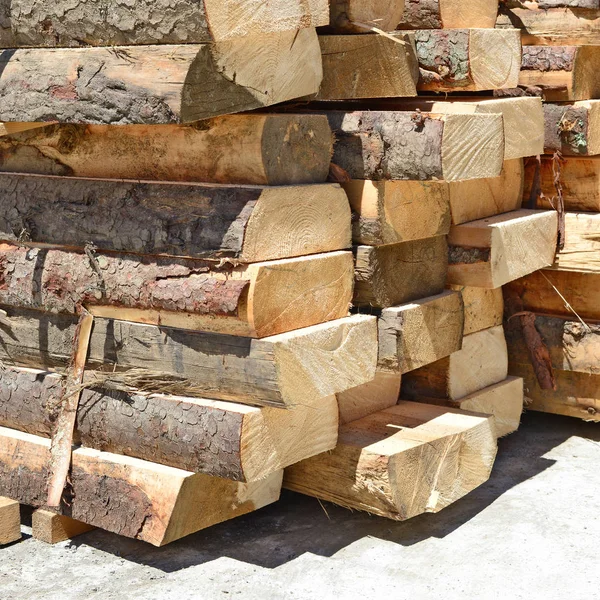 Pile Firewood Stacked Yard — Stockfoto