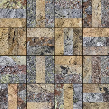 Bir taş doku şeklinde bir desenli seramik karo döşeme parçası.