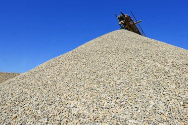 pile of gravel stones at quarry