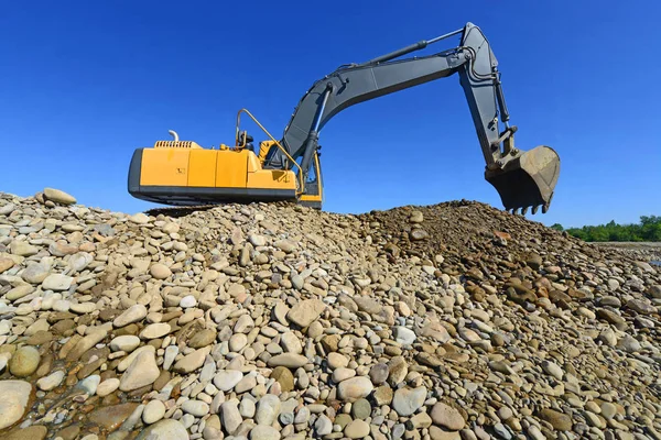 Escavatore Che Lavora Cantiere — Foto Stock