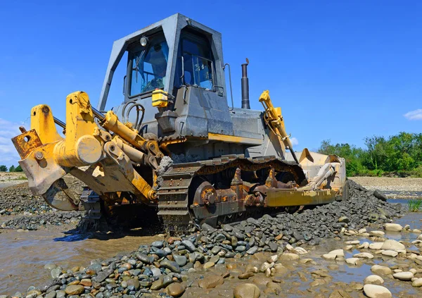 Bulldozer Trabalho Maquinaria Construção — Fotografia de Stock