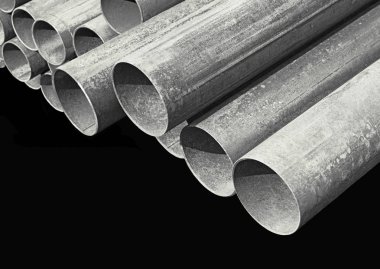 Pipes are steel in an industrial landscape clipart
