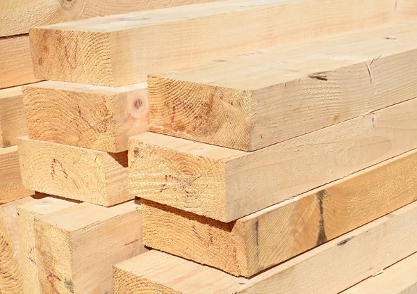 Stack Wood Planks Warehouse Stock Photo