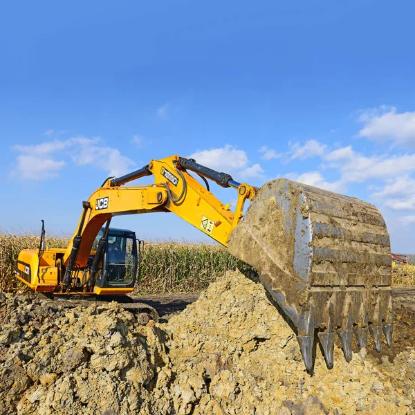 Escavatore Che Lavora Cantiere — Foto Stock