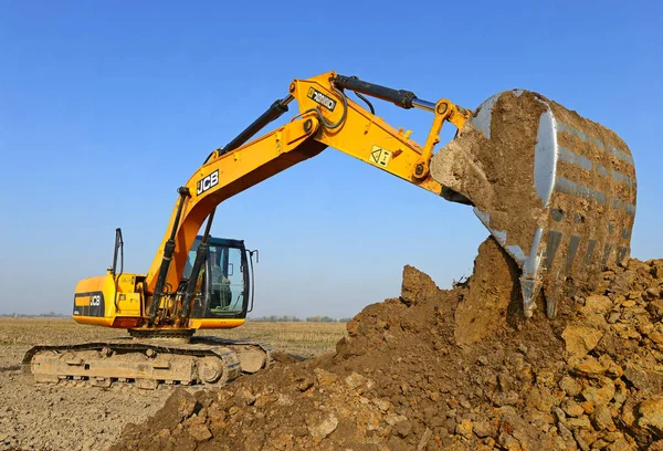 Excavadora Trabajando Una Obra Construcción —  Fotos de Stock