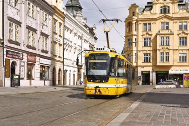 PILSEN, CZECH REPUBLIC -  May 1, 2018: Tram on the streets of the city.