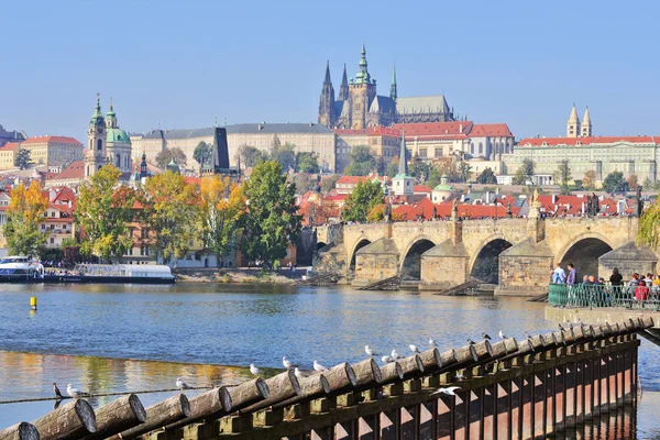 Praga República Checa Septiembre 2018 Vista Del Río Moldava Casco — Foto de Stock