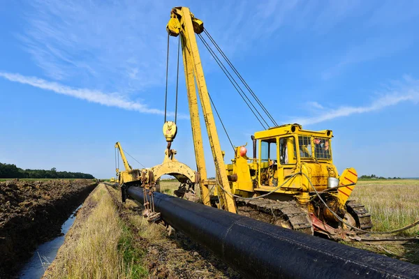 Pipelayer Machine Work — 图库照片