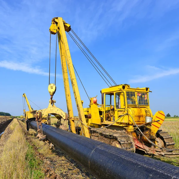 Pipelayer Machine Work — 图库照片