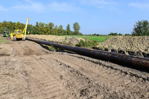 Pijpleidingsmachine Aan Het Werk — Stockfoto