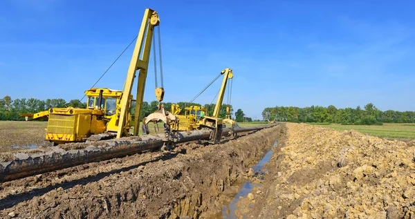 Kalush Ukraine August Pipeline Repairs Field Town Kalush Western Ukraine — Zdjęcie stockowe