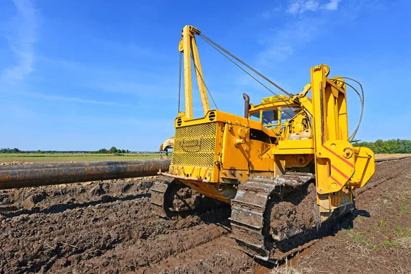 Pipelayer Sur Réparation Pipeline — Photo