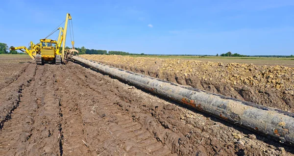 Pipelayer Sur Réparation Pipeline — Photo