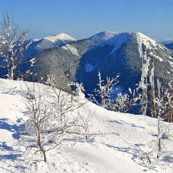 Bela Paisagem Com Montanhas Cobertas Neve — Fotografia de Stock