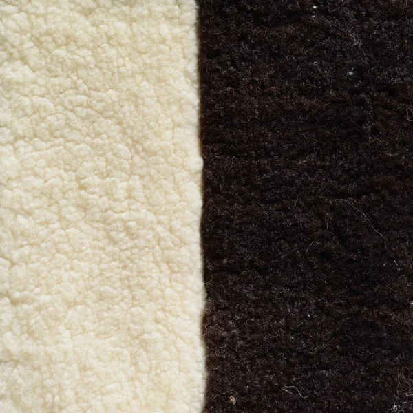 Detail Eines Teppichs Aus Dem Fell Eines Schafes — Stockfoto