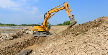 excavator working at the quarry