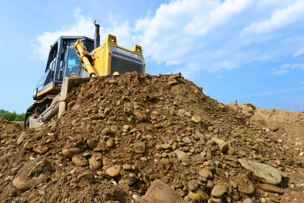 Bulldozer Working Quarry — Stok fotoğraf