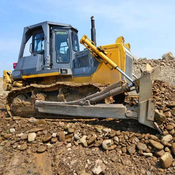 Bulldozer Working Quarry — Stock Photo, Image