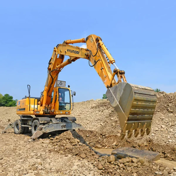 Excavator Working Quarry — Stockfoto