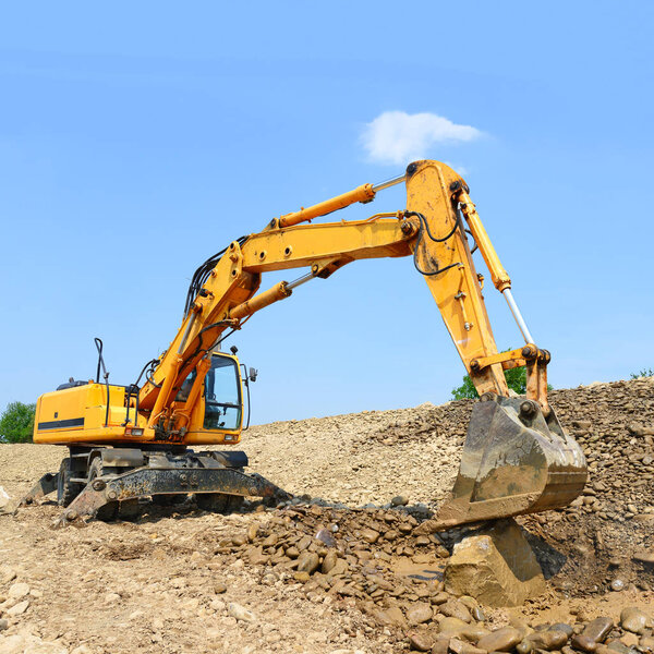 excavator working at the quarry