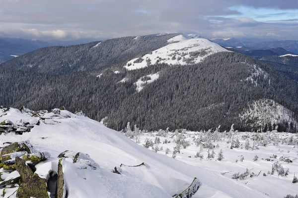 Winter Hillside Mountain Landscape — Stock Photo, Image