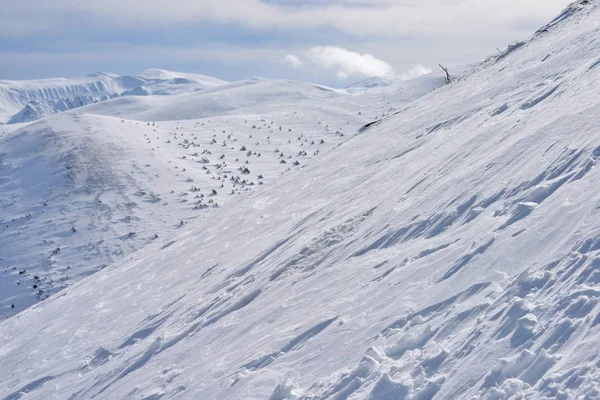 Inverno Una Collina Paesaggio Montano — Foto Stock