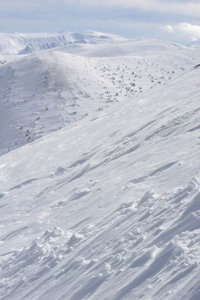 Hiver Sur Une Colline Dans Paysage Montagne — Photo