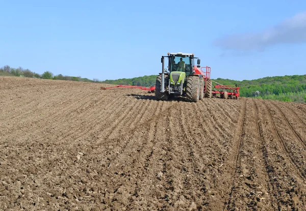 Kalush Oekraïne April 2016 Planting Corn Stond Planter Het Veld — Stockfoto