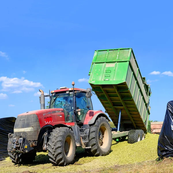 Fill Silage Trench Corn Silage Dairy Farm — Φωτογραφία Αρχείου