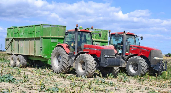 Agricultural Machinery Working Rural Field — стоковое фото