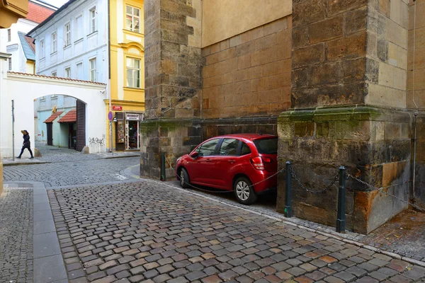 Pragua Czech Republic November Parking Street Old Historic Center Prague — Foto Stock