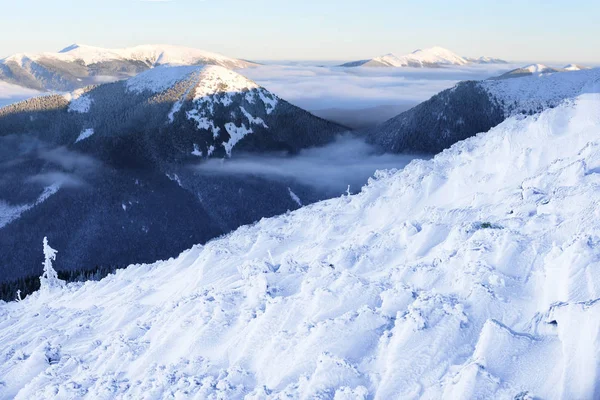 Winterabend Den Karpaten — Stockfoto