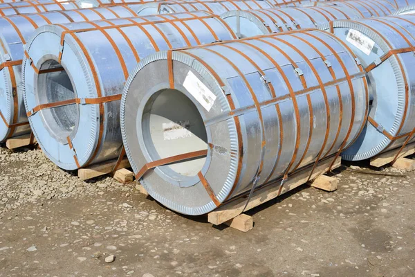 Rolled Steel Sheet Rolls — Stock Photo, Image