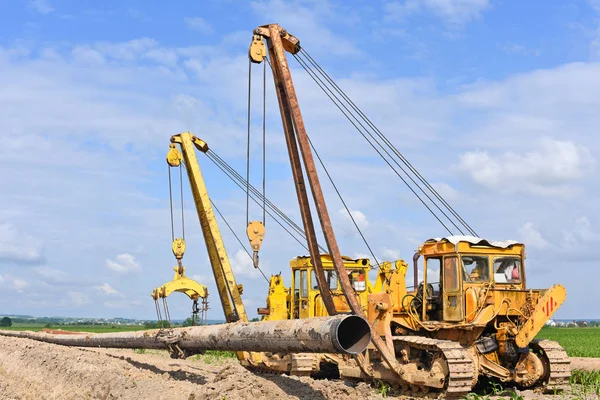 Kalush Ukraine Juin 2017 Couche Tuyau Sur Réparation Pipeline Près — Photo