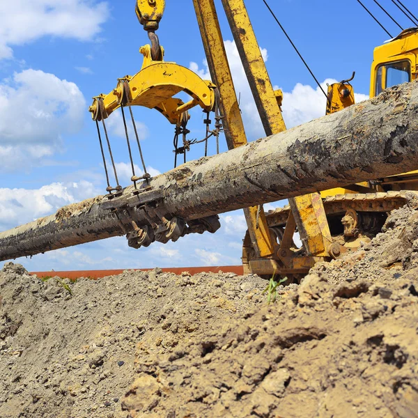 Couche Tuyau Sur Réparation Pipeline — Photo