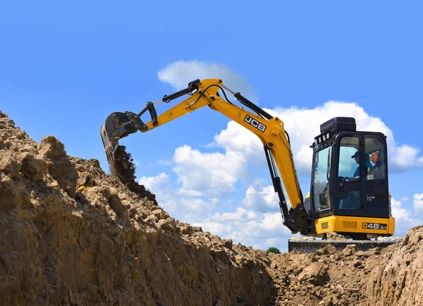 Escavatore Che Lavora Sul Cantiere — Foto Stock