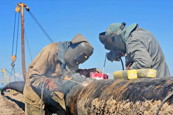 Soudeurs Sur Les Réparations Pipeline — Photo