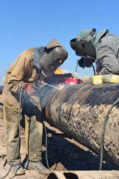 Soudeurs Sur Les Réparations Pipeline — Photo